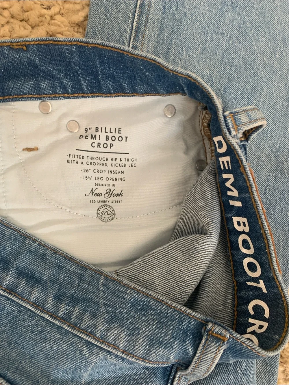 J. Crew 9 inch Billie Demi Boot Crop Jeans